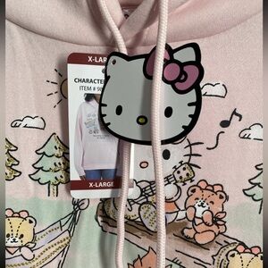 Hello Kitty Women’s Pullover Hoodie Sweatshirt, Pink, New With Tags Size XL
